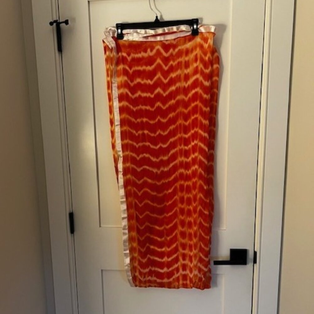 Vibrant Orange Zigzag Scarf
